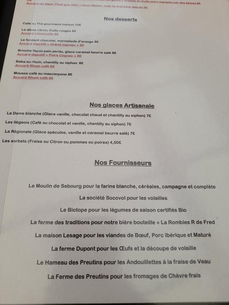 La Table de Fred - Menu Image 3